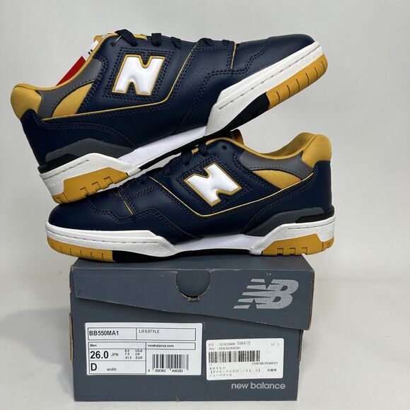 New Balance Shoes 550 “Michigan/Navy Yellow” 2024 - Picture 3 of 6